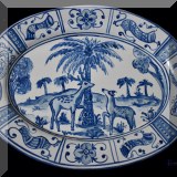 P57. Blue and white Italian platter. 11&rdquo; x 15&rdquo; 